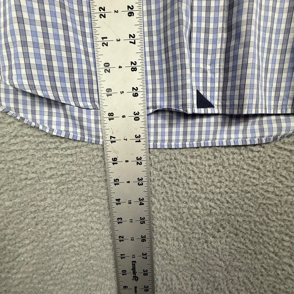 UNTUCKit Mens X Large Plaid Button Down‎ Long Sleeve Shirt Blue White